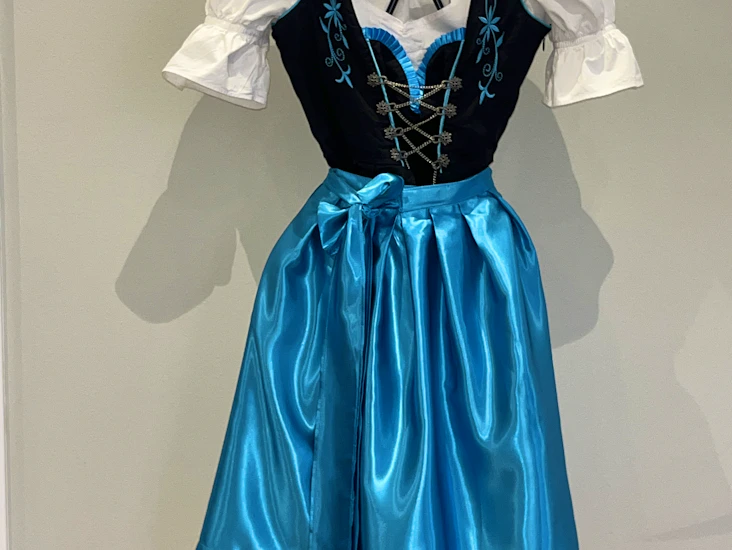 Dirndl storlek 40 svart och turkos