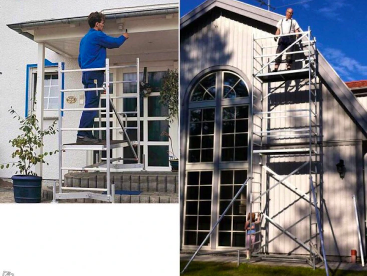 Byggställning ca 7,15 m på hjul, helg 1000 kr