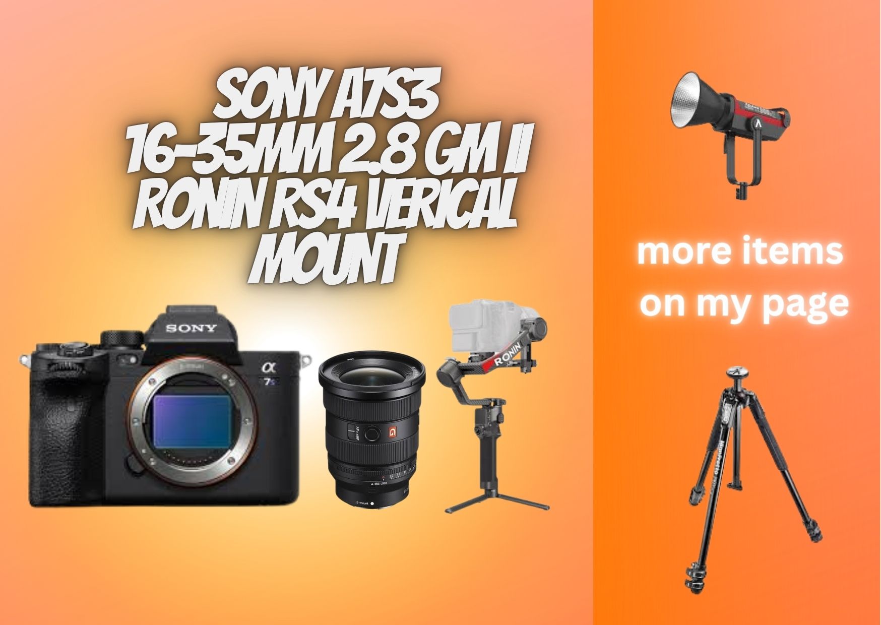Sony a7s3 + 16-35mm 2.8 gm ii + ronin rs4 vertical mount