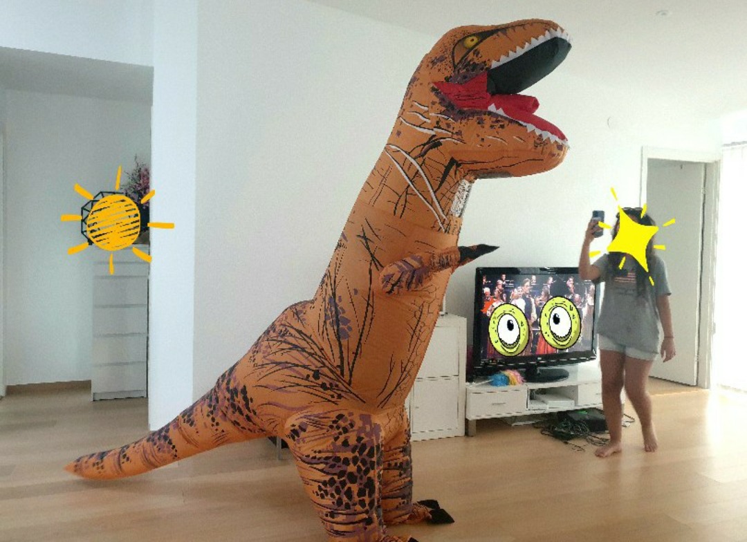 Megastor dinosauriedräkt,  uppblåsbar!