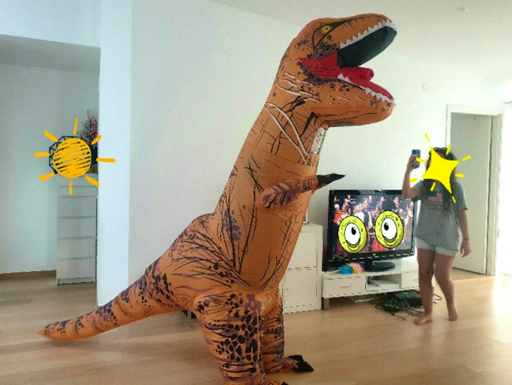 Megastor dinosauriedräkt, uppblåsbar!