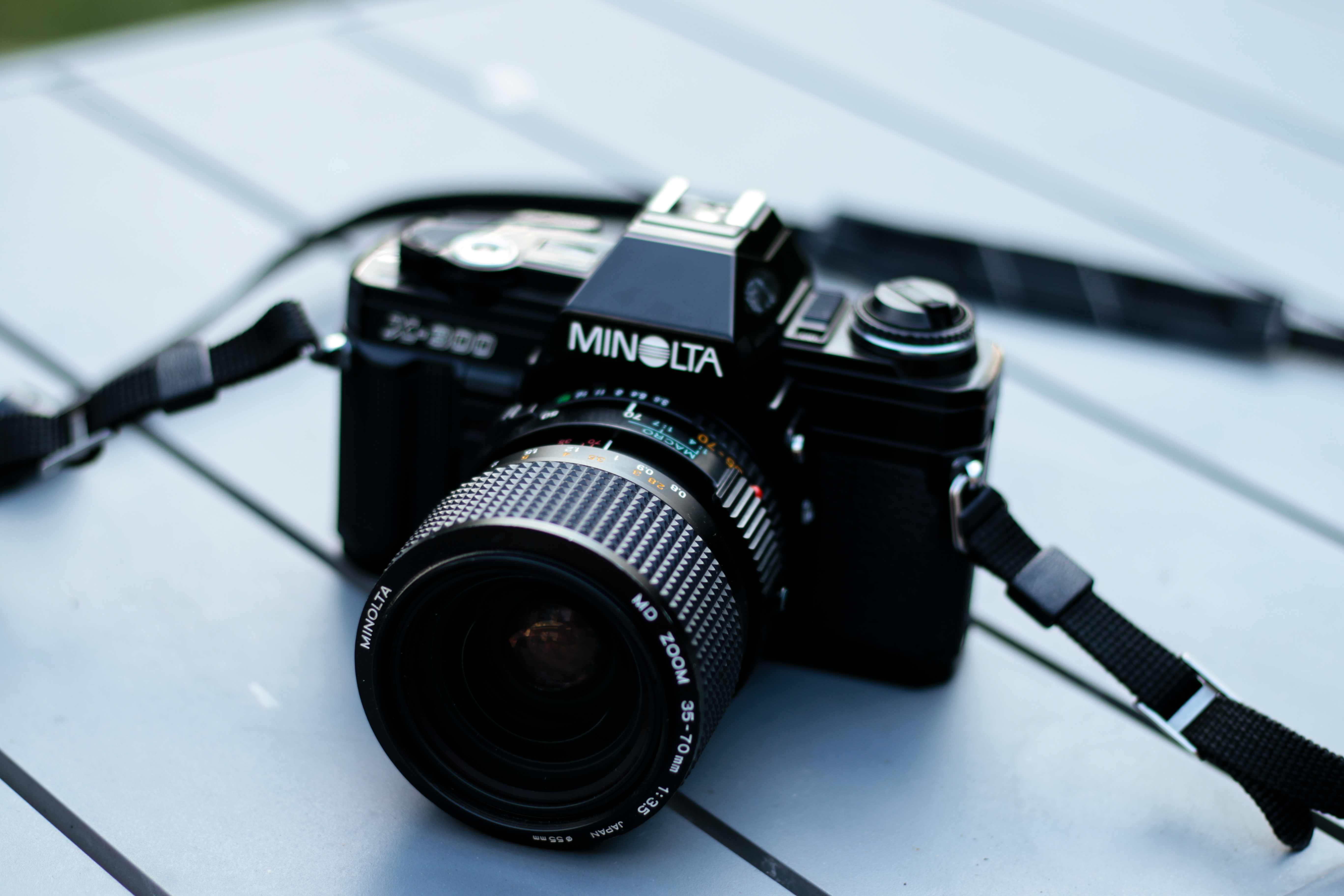 Minolta x-300 35mm film camera with 35-70mm macro lens
