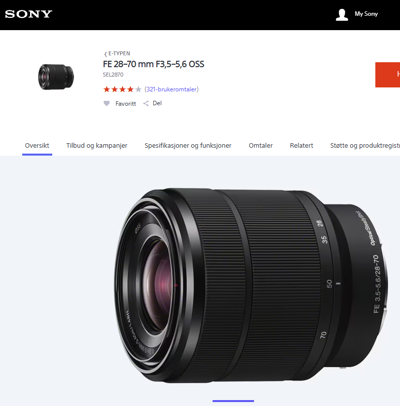 Fe 28–70 mm f3,5–5,6 oss