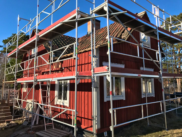 Byggställning byggnadsställning ramställning villaställning 180kvm