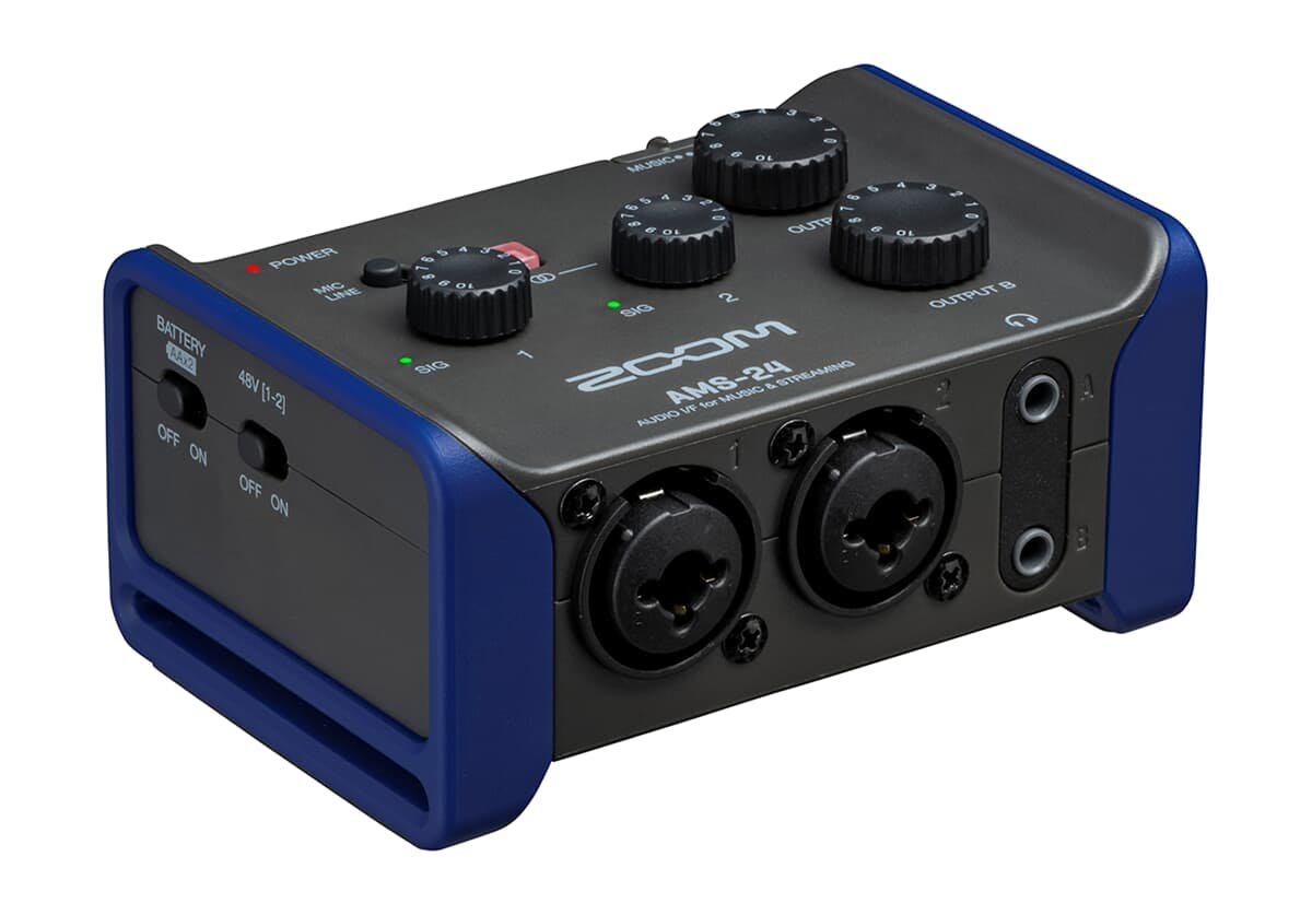 Zoom ams-22 usb-c audio interface for music production & live streaming – 2-in/4-out