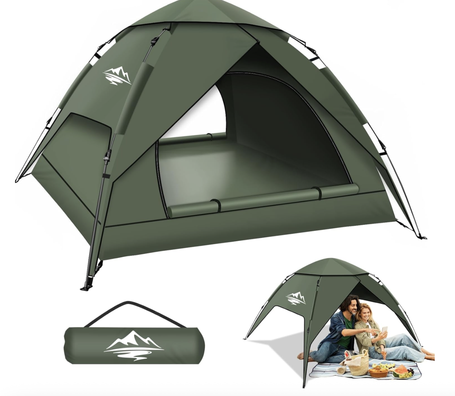 2 man pop-up tent with removable outer tarp (easy to errect)