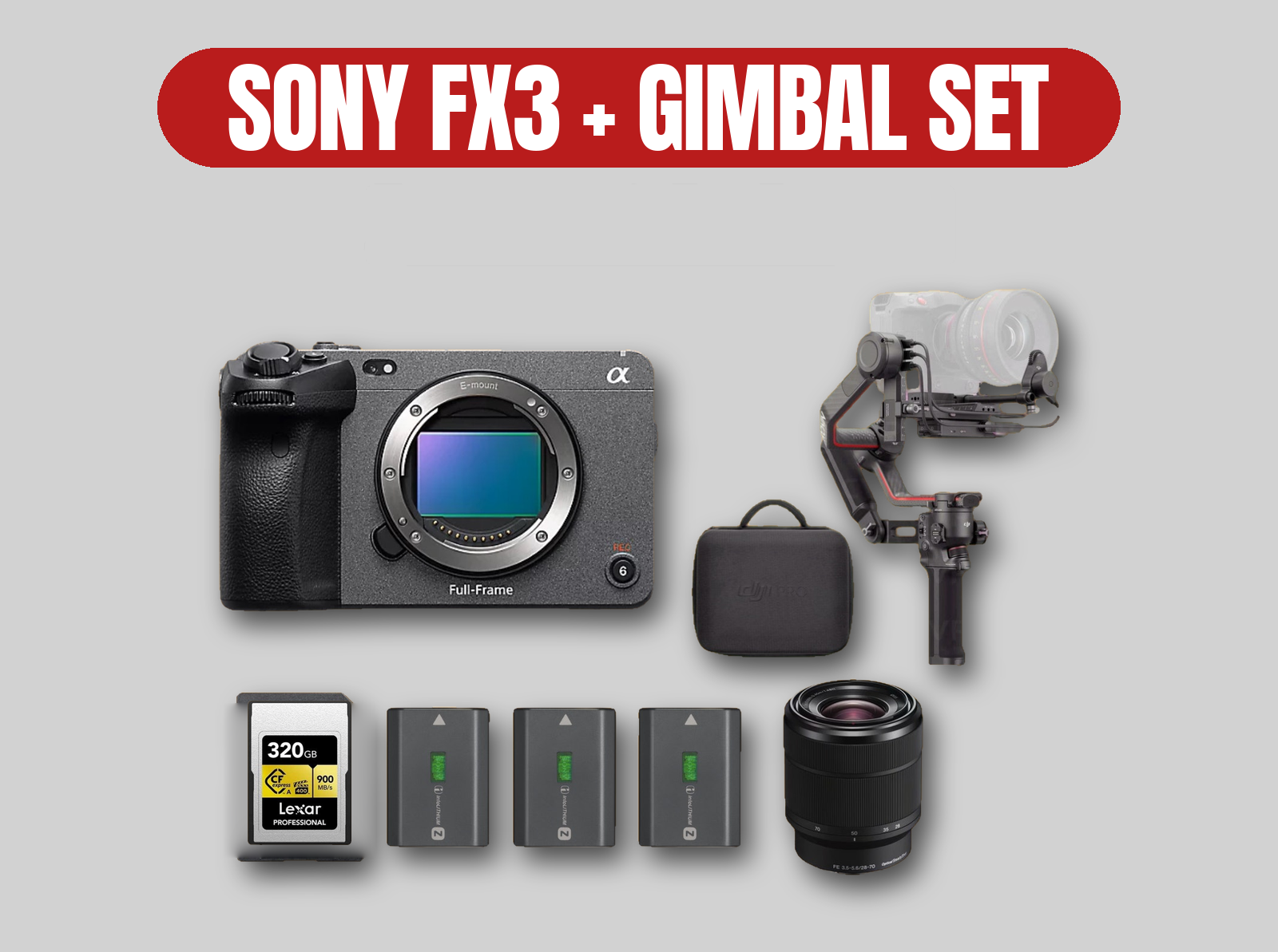 Sony fx3 camera | dji pro gimbal / video kit / smooth footage
