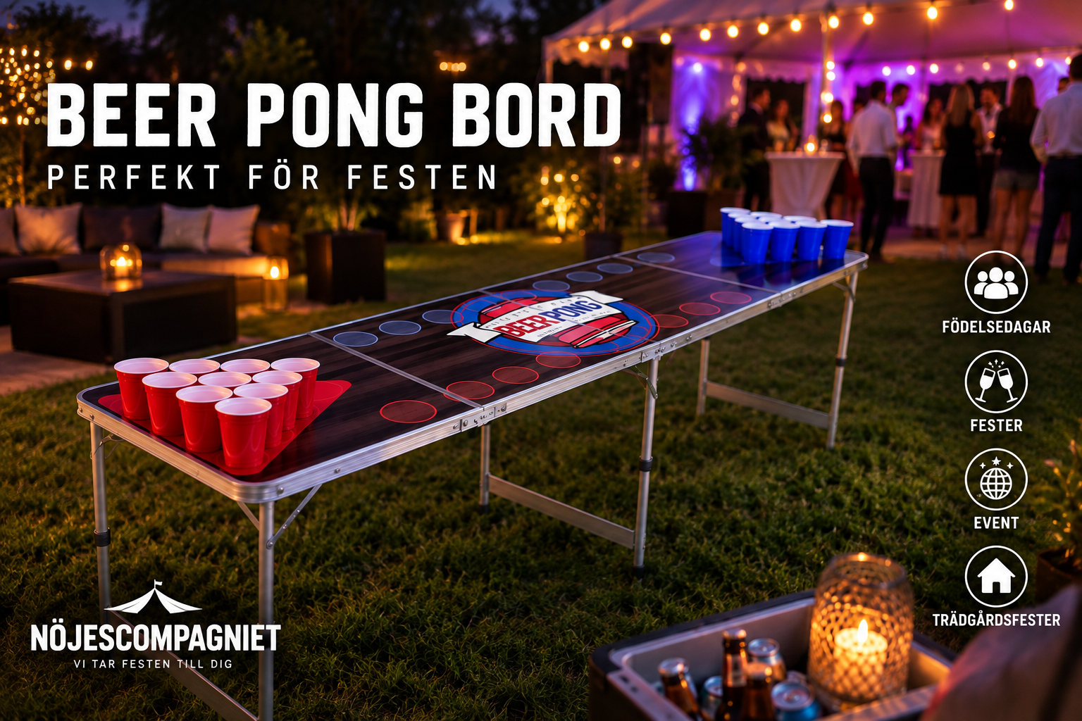 Beerpongbord / beer pong & flip cup – 240 cm