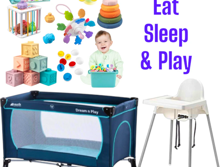 Eat, sleep & play / højstol, seng & montessori legetøj