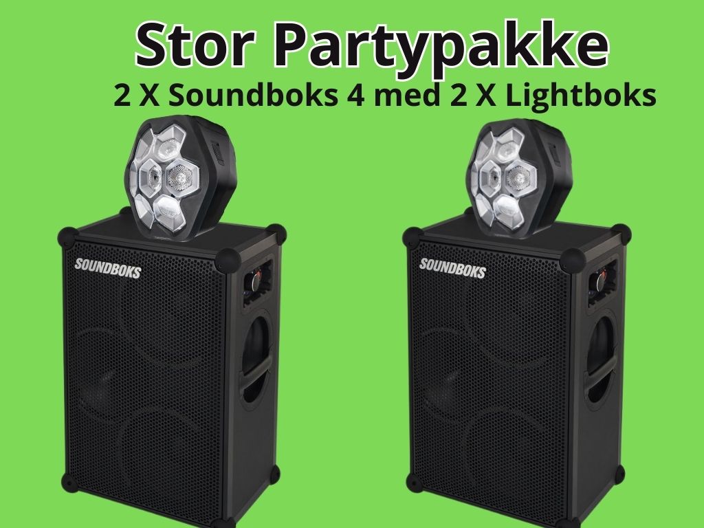 Stor partypakke 2 x soundboks 4 med 2 x lightboks 
