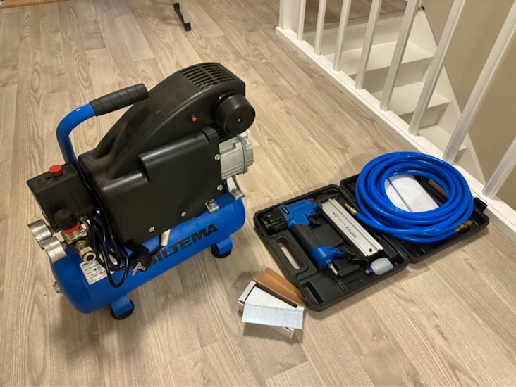 Spikerpistol/dykkertpistol og kompressor