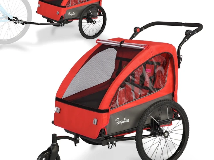 Cykelvagn för barn / barnvagn – kan användas som cykeltrailer och stroller