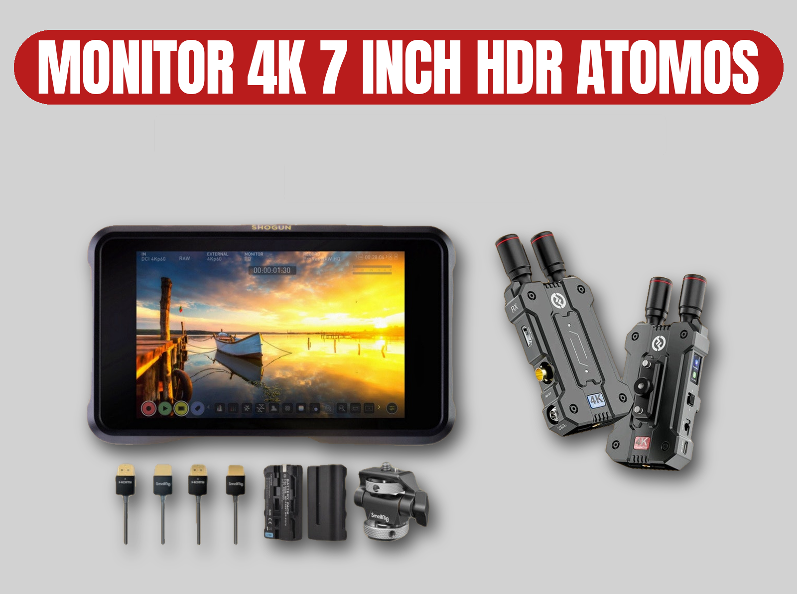 Atomos shogun 7" 4k hdr monitor | hollyland mars 4k wireless video transmitter / receiver | sdi / hdmi transmission