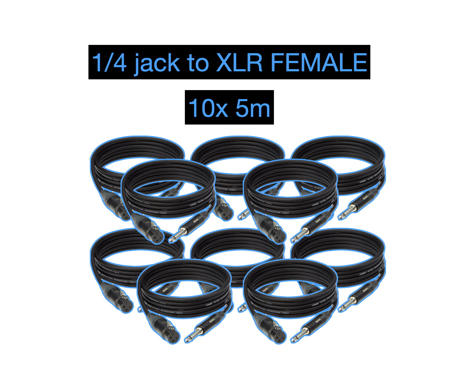 10mx jack to xlr female 5m