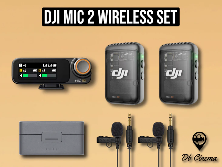 Dji mic 2 audio microphone recorder wireless receiver transmitter system + 2x lav lapel mics + charging case
