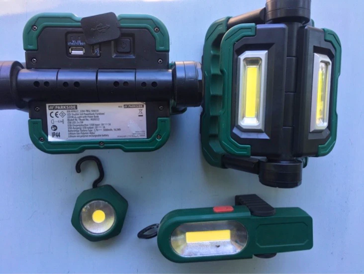 Två bra batteridrivna bygglampor mm