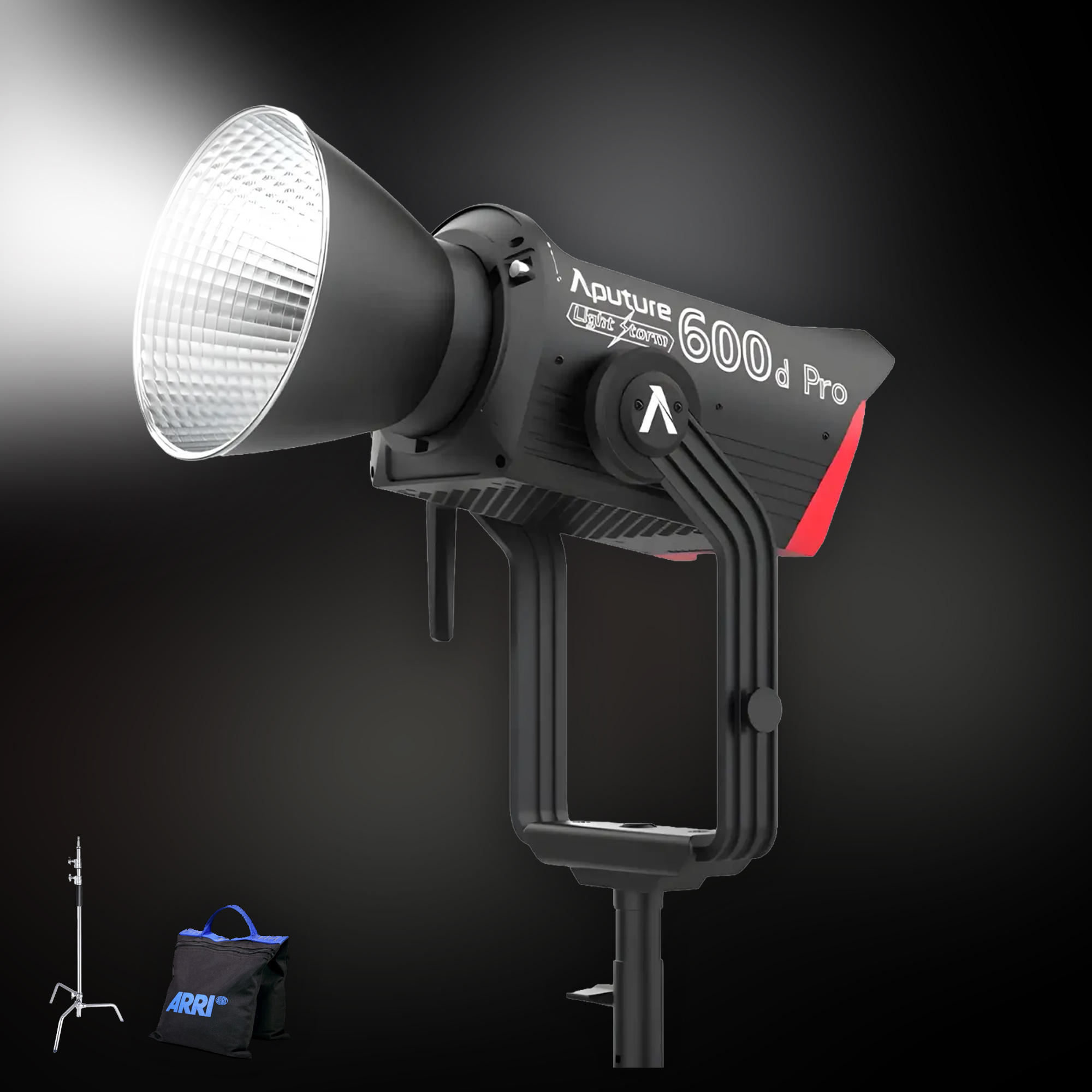 Aputure 600d with a modifier