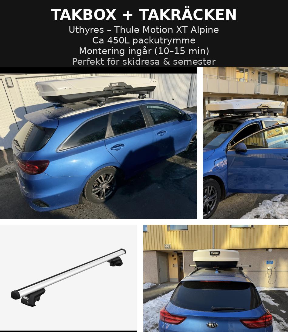 Thule takbox + takräcken – komplett paket (thule) – passar flera bilmodeller