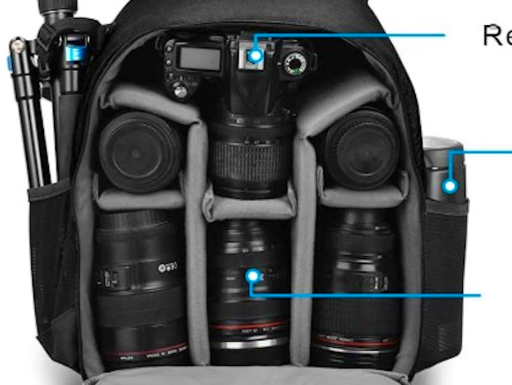 Caden dslr slr camera backpack bag for mirrorless cameras/photographers, camera case water-repellent compatible with nikon canon