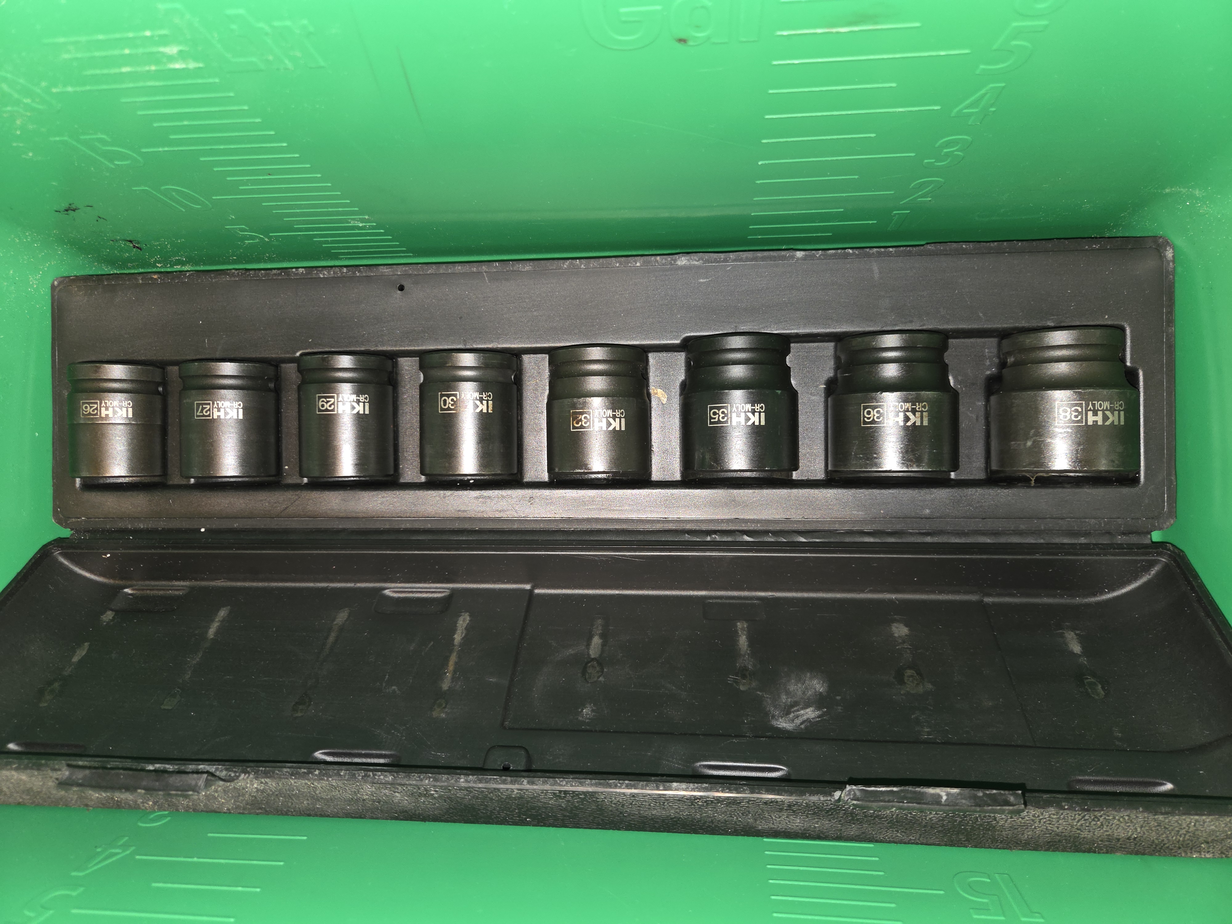 3/4" krafthylssats, krafthylsor 26 - 27 - 29 - 30 - 32 - 35 - 36 - 38 mm