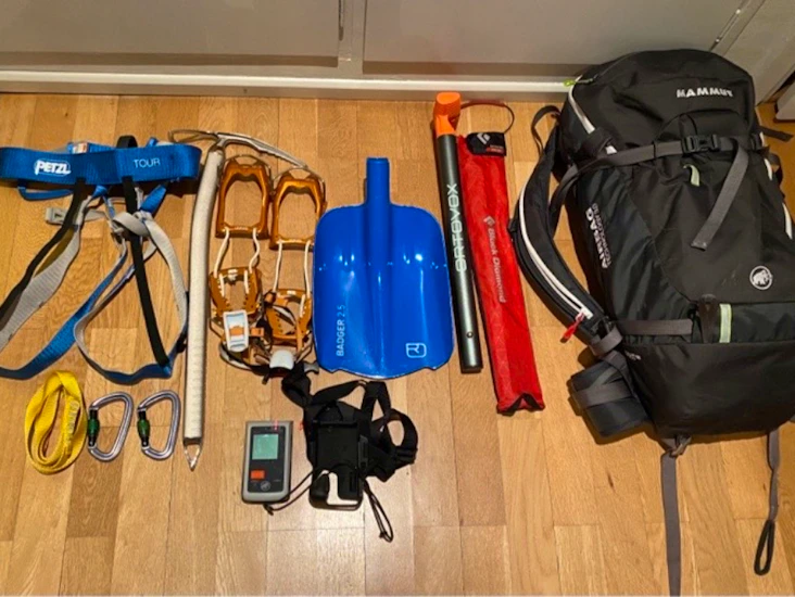 Skitouring paket med airbag och klätterutr