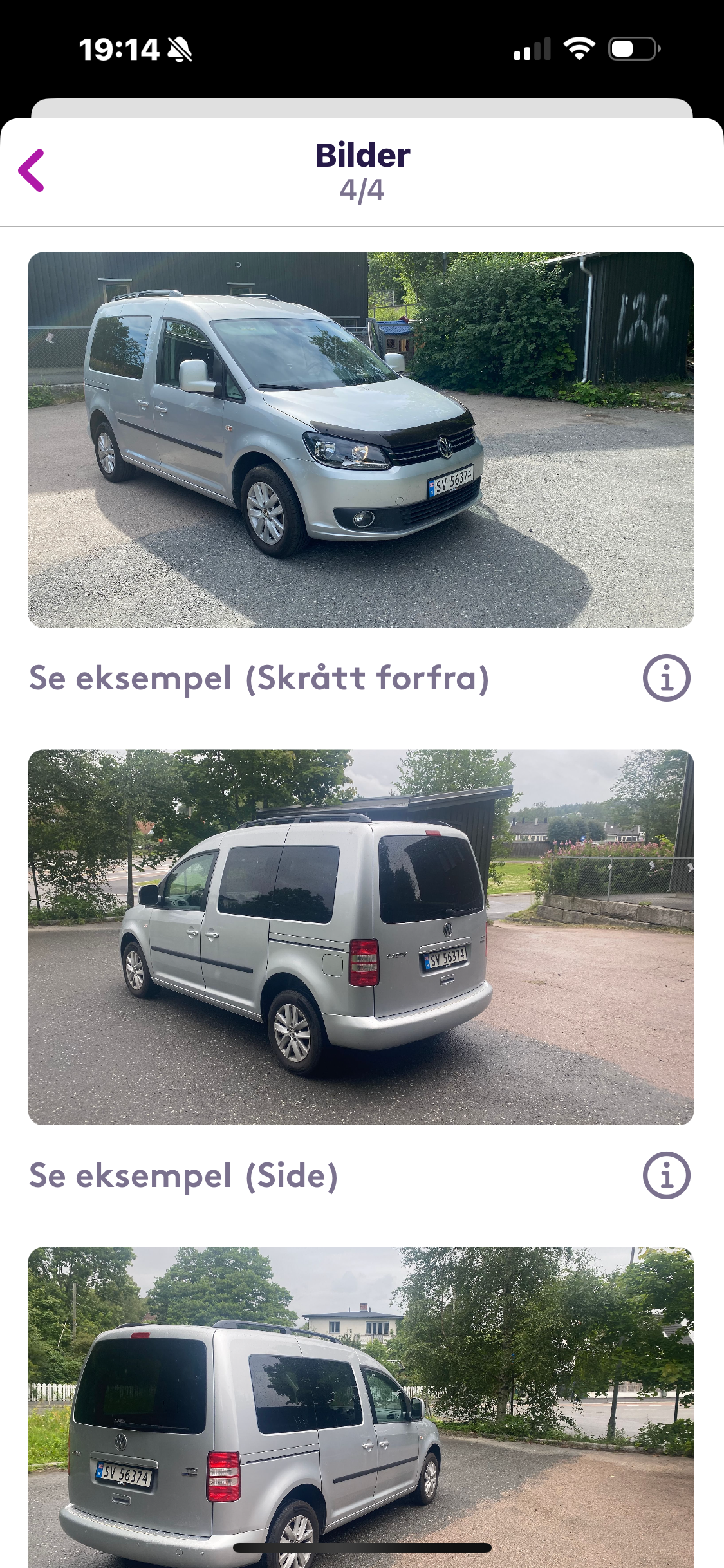Vw caddy 5 seter og 7 seter