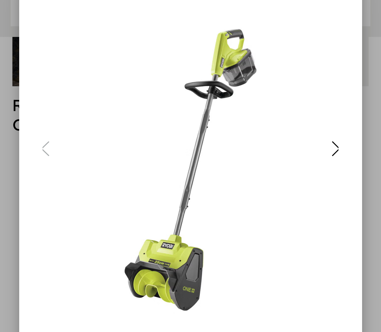 Ryobi snøfres/kaster batteridrevet 