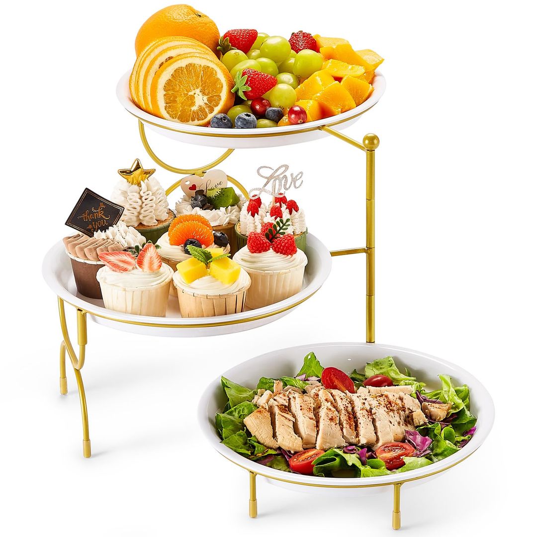 3tier round serving tray set 