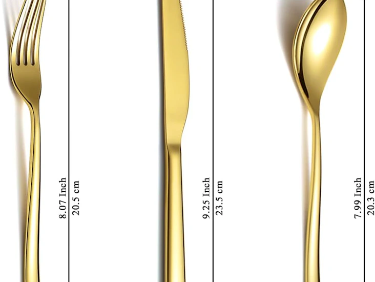 Gold 60-piece cutlery set – service for 20 – luxury wedding & event flatware