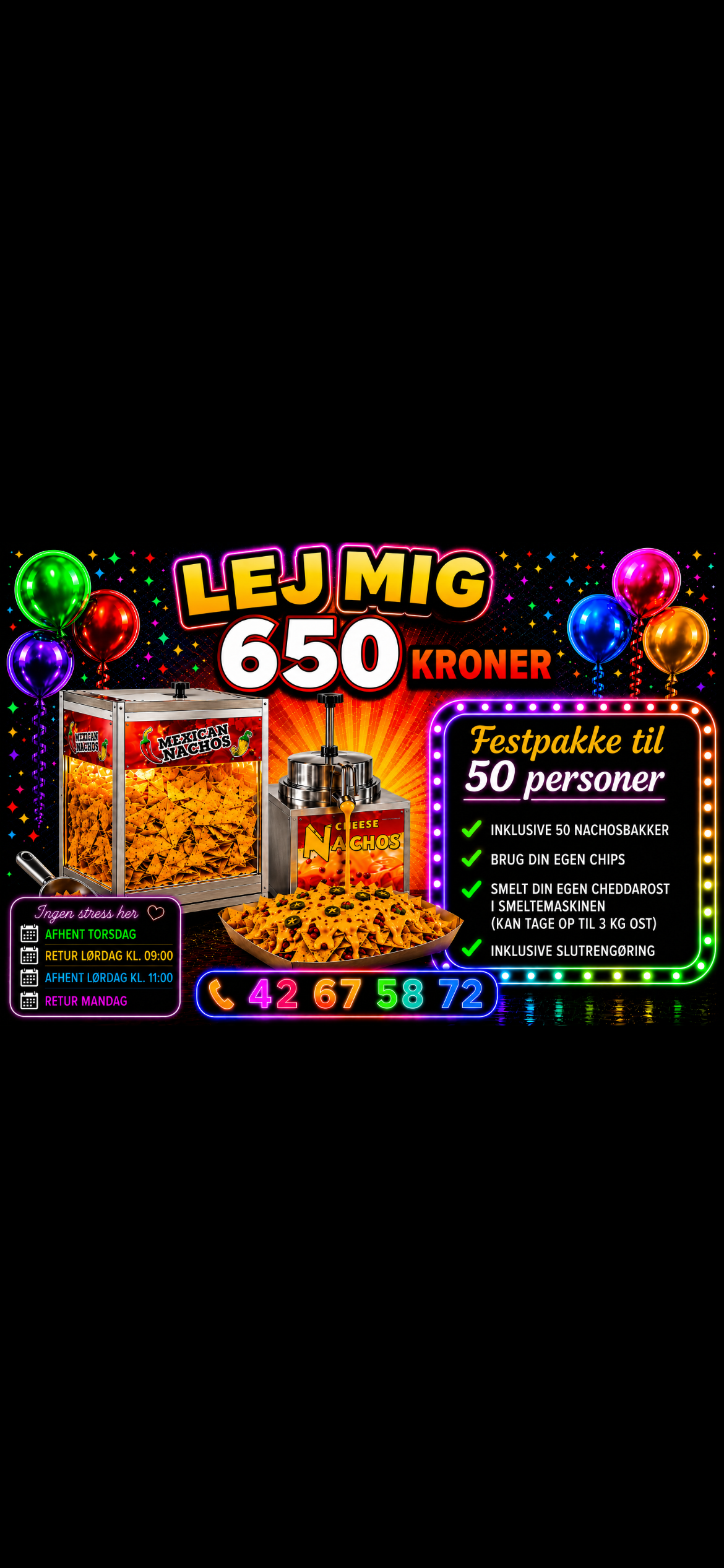 Nachos varmeskab med ostevandbad 