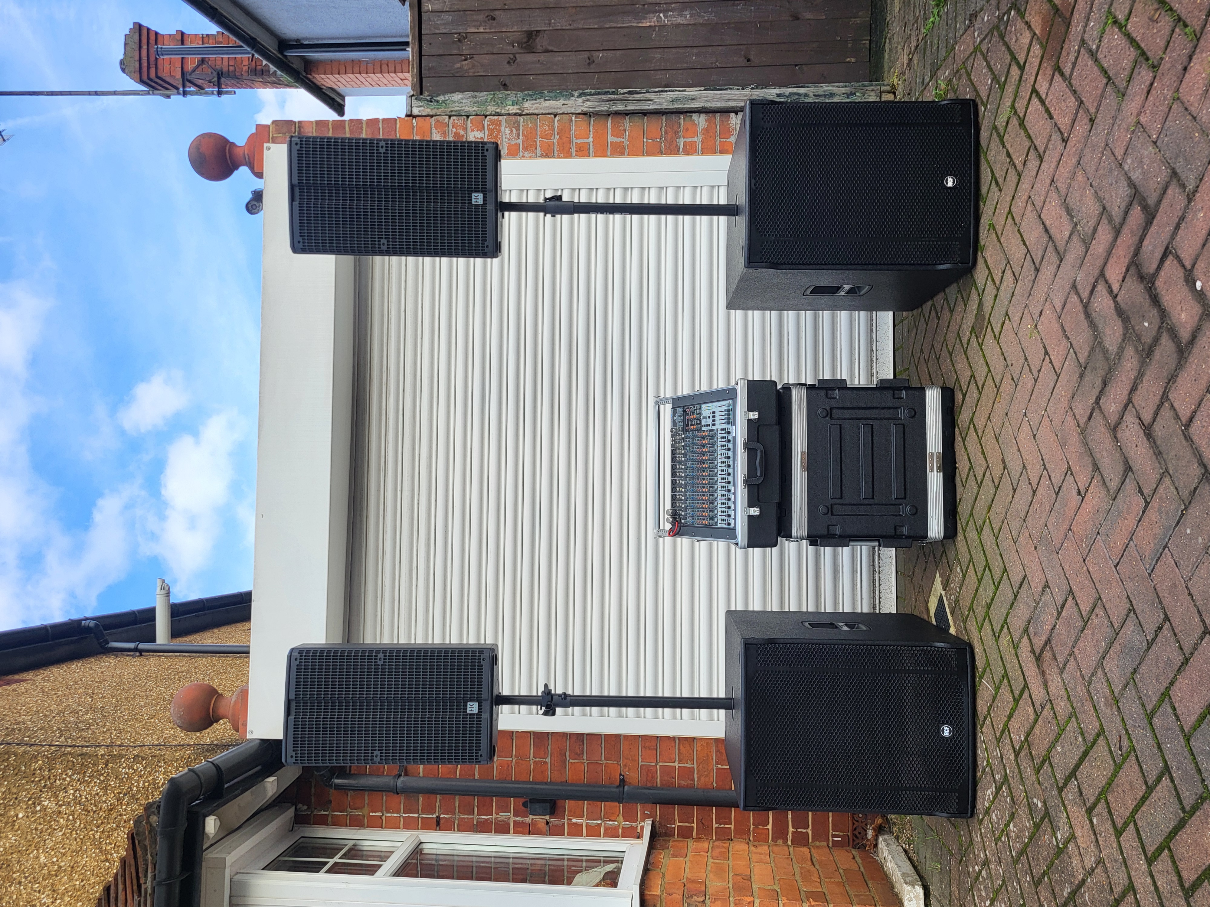 Sound system for musical event, dj & gigs hk tops and rcf subwoofer