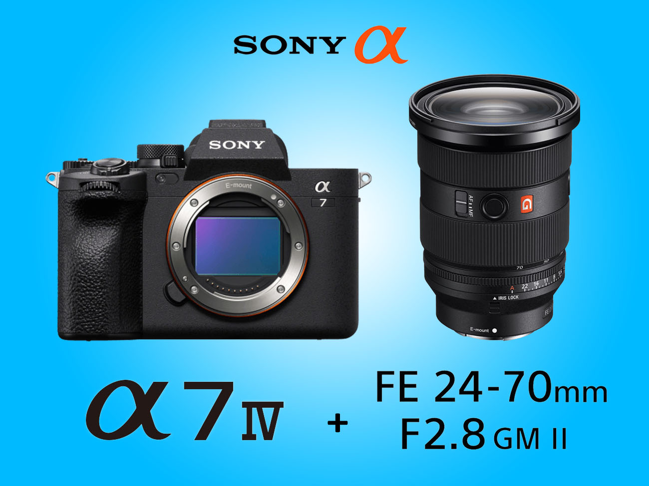 Sony alpha a7iv a74 mirrorless camera + sony 24-70mm f2.8 gmii zoom lens kit
