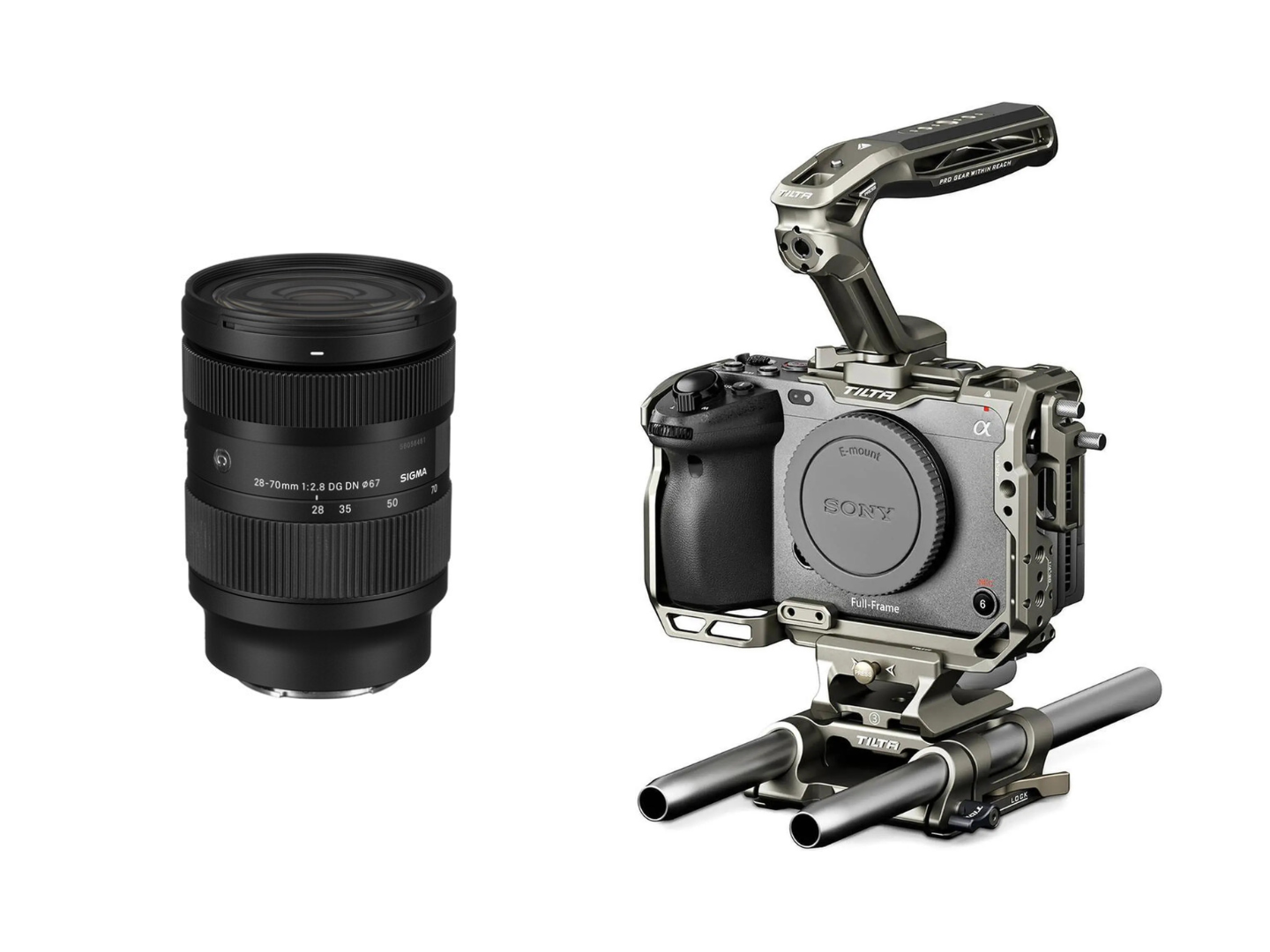 Sony fx3 kit (w/ tilta cage/lws) + sigma zoom lens 28-70mm f2.8 + cfexpress cards