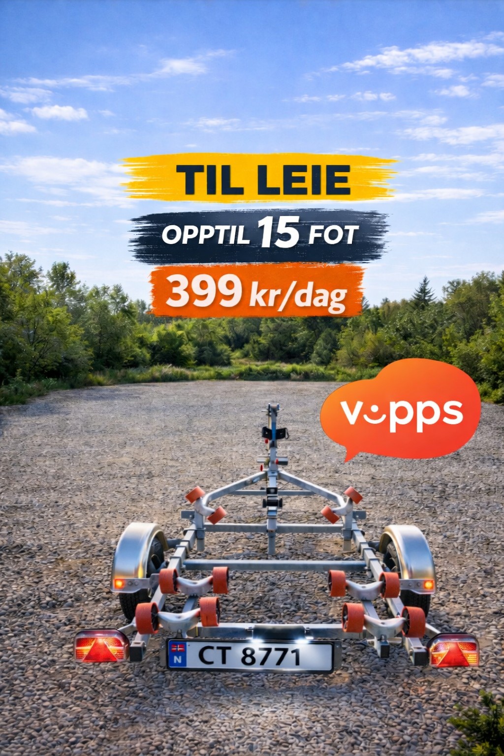 Populær båthenger til leie - enkel i bruk