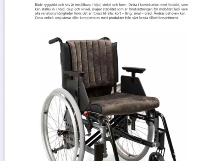 Rullstol med hög komfort och säkerhet