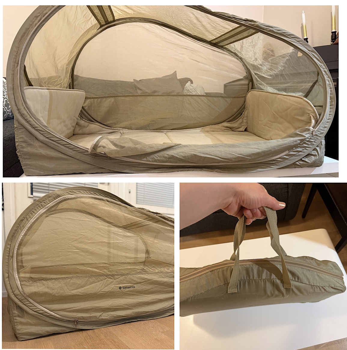 Retkivuode / hyttysverkollinen matkasänky/ vauvan teltta