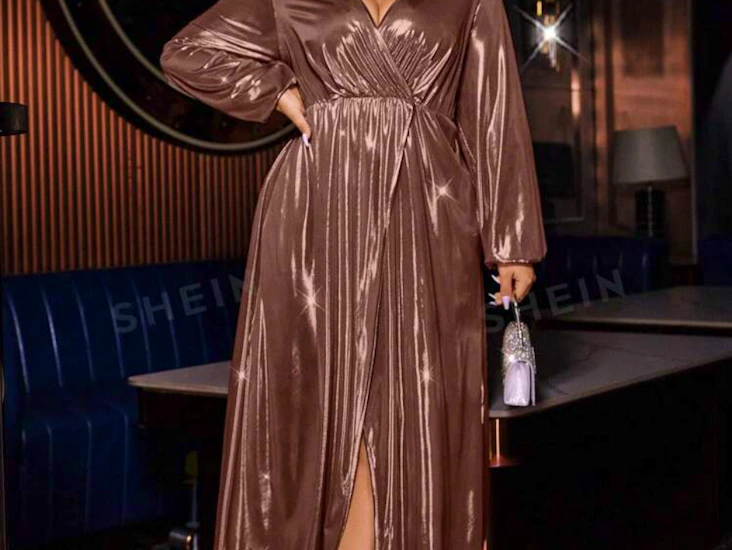 Kopparfärg fin klänning