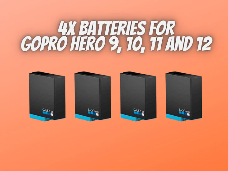 4x gopro batteries for gopro hero 9, 10, 11, 12, battery
