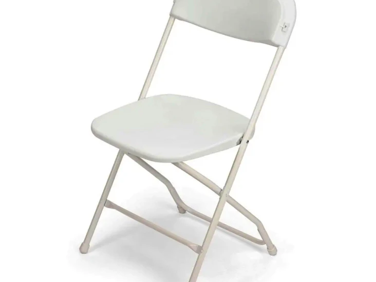 White folding chairs for rent