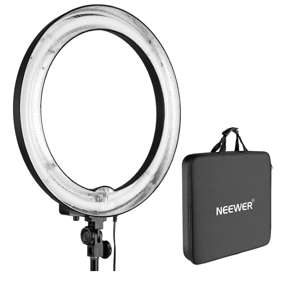 Neewer 18 inches dimmable ring light with black carrying case