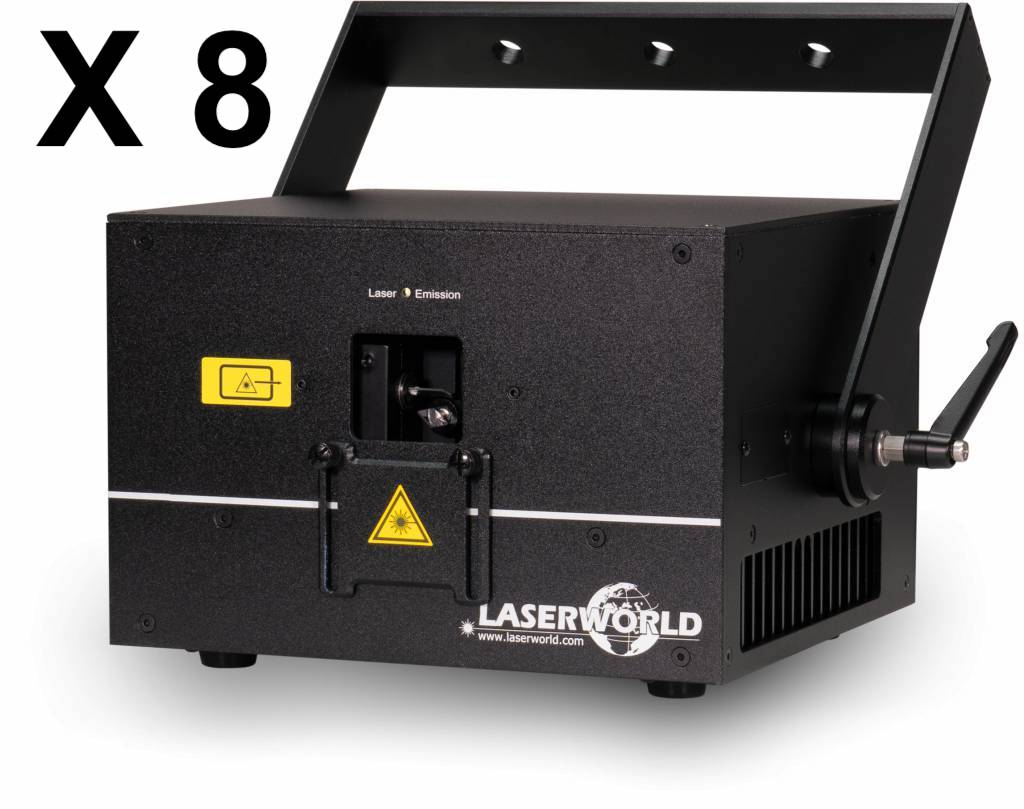 8 x laserworld ds3000 mk4 rgb laser