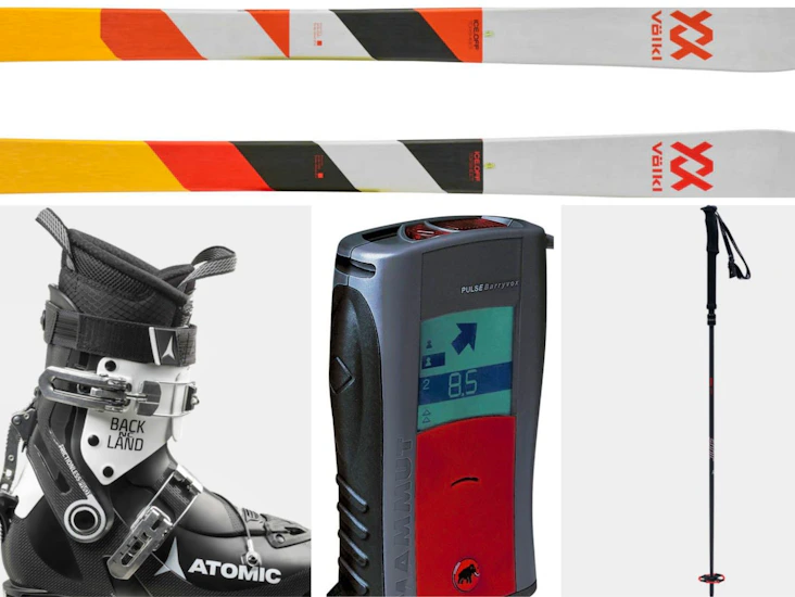 Topptur/randonee-utstyr - ski, staver, støvler og skredpakke