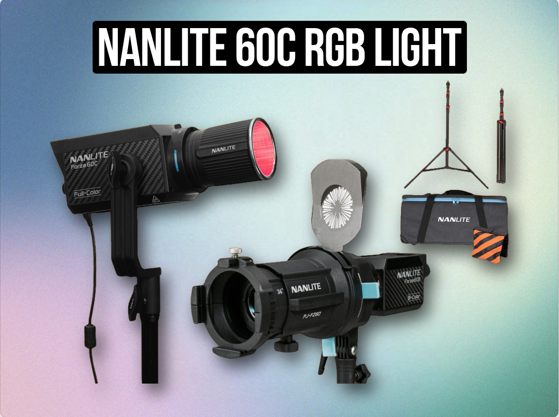 Nanlite 60c rgb light + projection mount + gobo led smallrig gvm spotlight lightweight aputure 60c 60d 