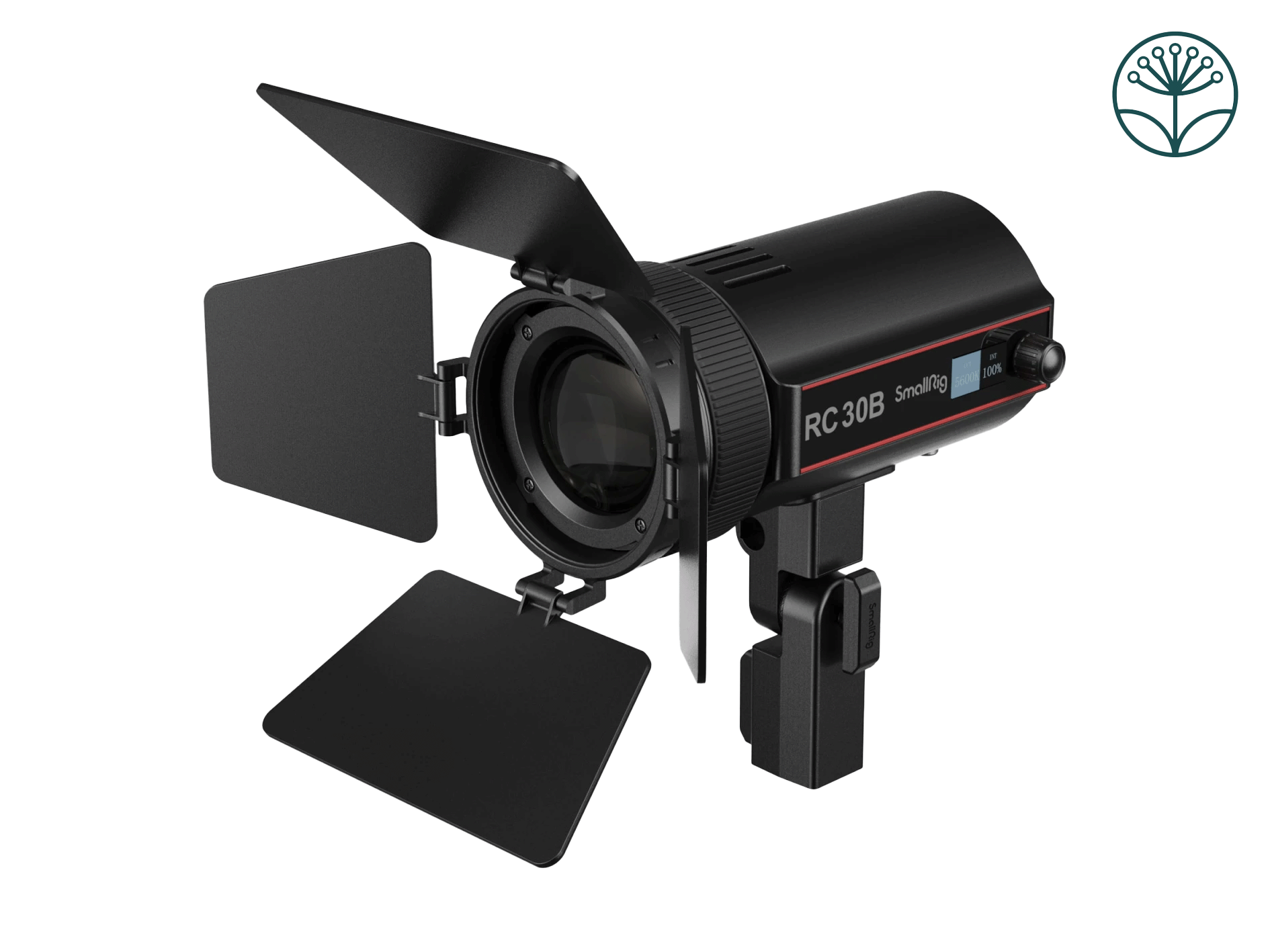 Smallrig rc 30b cob video light, 15°-60° beam angle adjustable, 30w bi-color video light cct 2700k-6500k