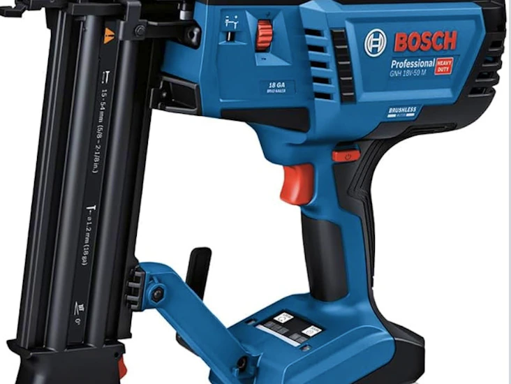 Bosch professional sladdlös spikpistol gnh 18v-50 m (enskild avfyrning/kontaktutlösning, passar spik: 16–54 mm, med batteri och laddare