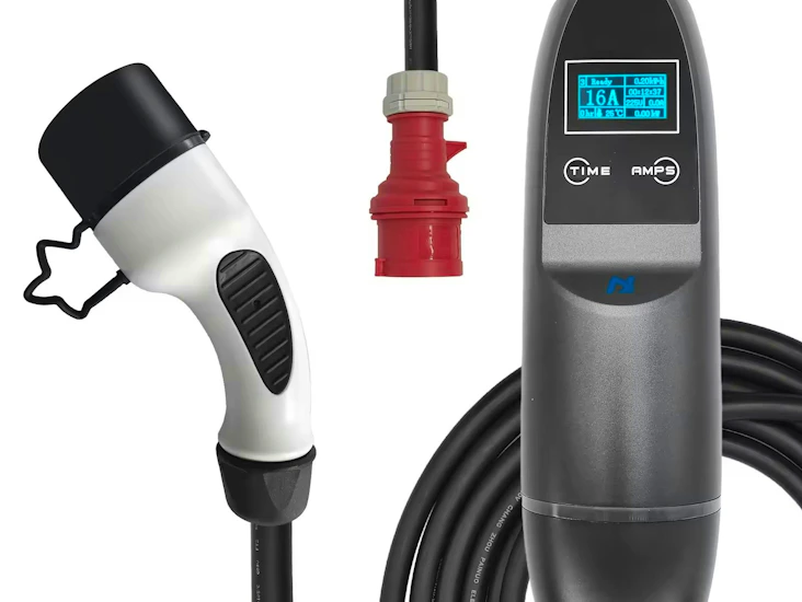 Elbilsladdare laddkabel 10m - 3-fas -> typ 2, 11kw