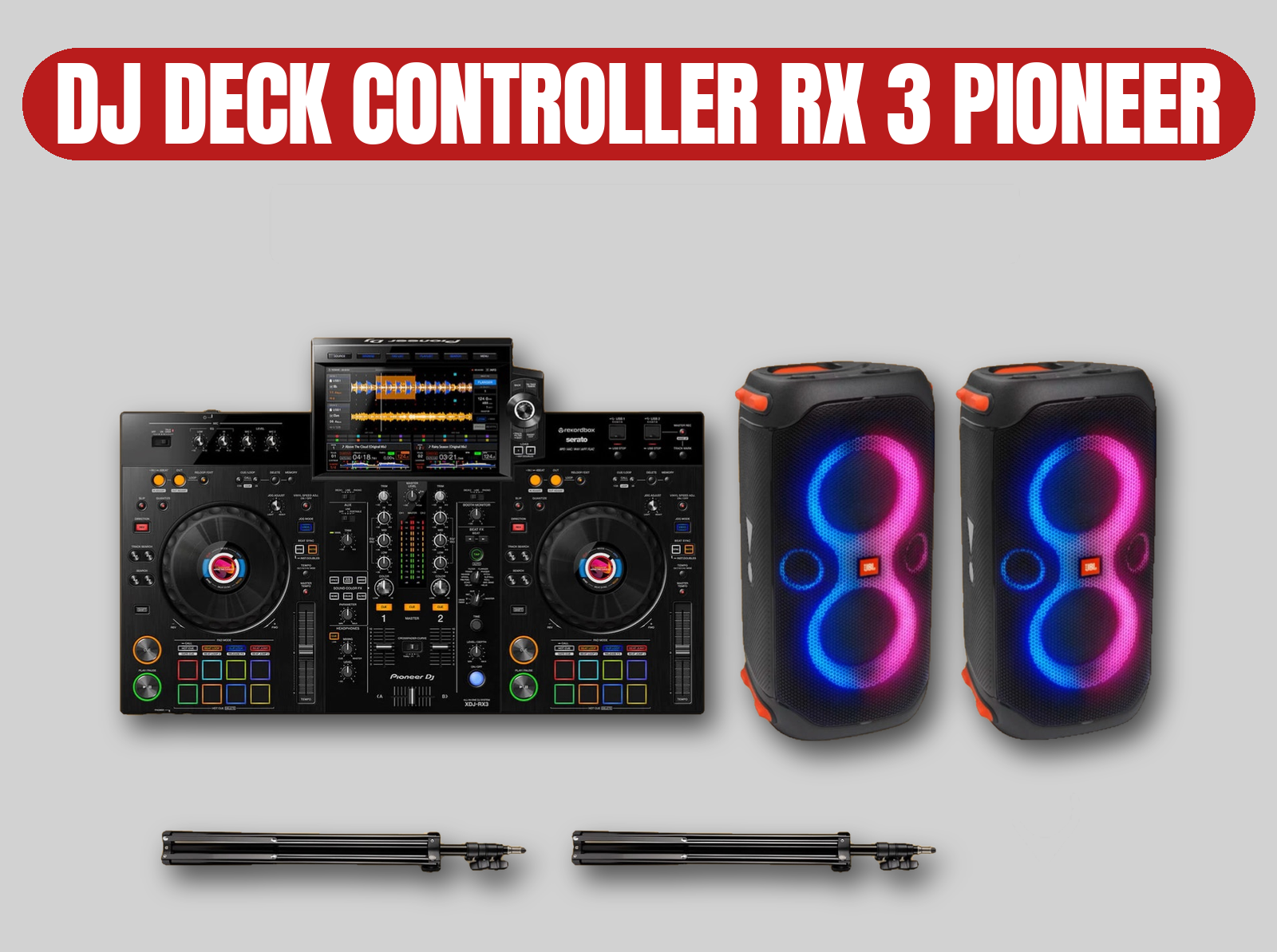 Pioneer rx 3 dj deck controller | jbl partybox 110 speakers / all-in-one / portable / battery powered