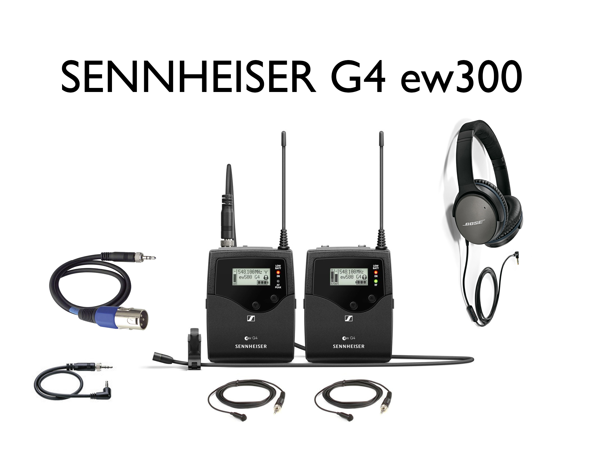 Sennheiser g4 ew 100-eng wireless lav, lapel mic combo system