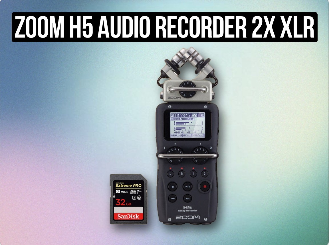 Zoom h5 audio recorder 2x xlr + 6m cable + 32gb sd card 