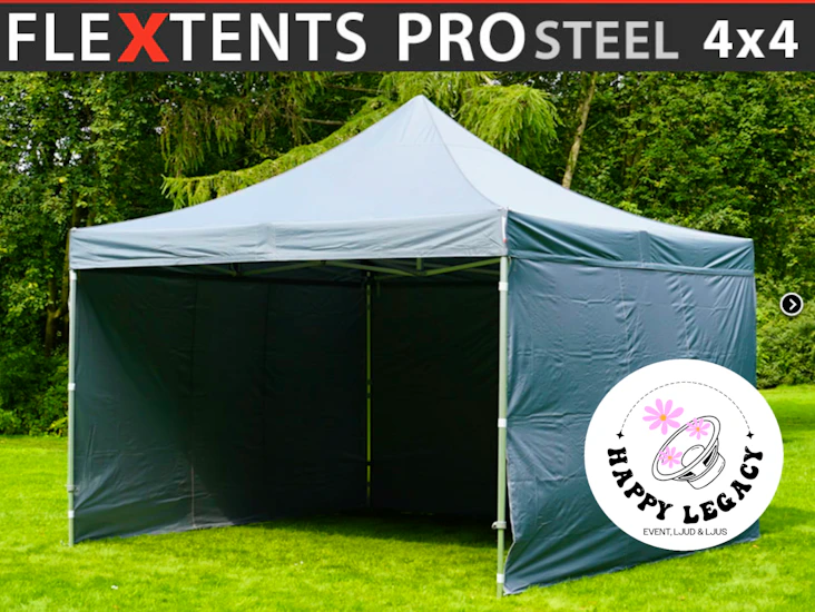 Partytält 4x4m grått (frakt möjlig)